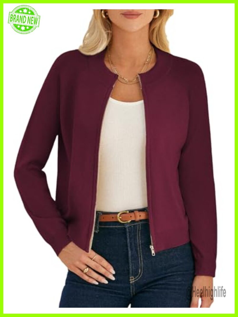 Lightweight Zip Up Cardigan Sweater Women's Knitted Jacket Casual